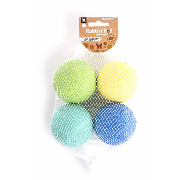 JOUET pour chien LOT DE 4 BALLES RUBB'N'SOFT RUBB'N'ROLL