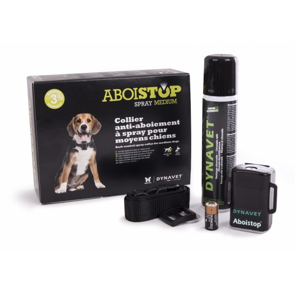 COLLIER ANTI-ABOIEMENT pour chien à spray ABOISTOP SPRAY MEDIUM DYNAVET