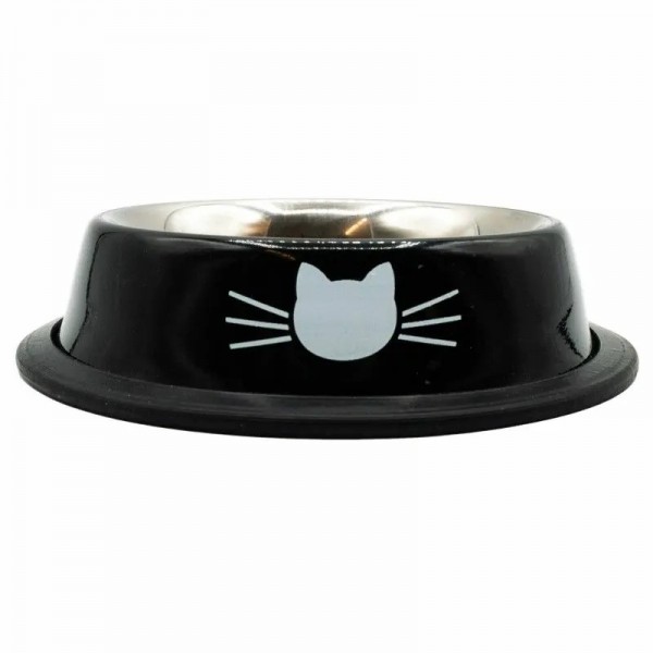 GAMELLE pour chien ou chat MOTIF tête de chat couleur noir BOBBY