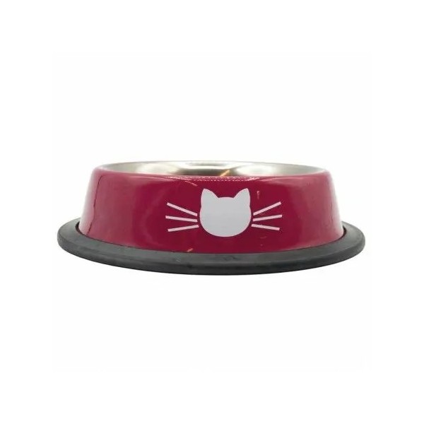 GAMELLE pour chien ou chat MOTIF tête de chat couleur rouge BOBBY