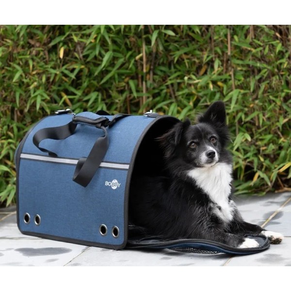 SAC DE TRANSPORT pour chien couleur bleu WEEK END BOBBY