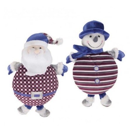 Lot de 2 peluches Père Noël et Bonhomme de neige pour chien FLAMINGO