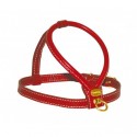 Harnais cuir de veau souple couleur rouge pour chien CAMON