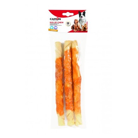 Sticks en peau de buffle enrobés de lamelles de poulet pour chien CAMON