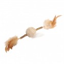 Stick MATATABI pour chat avec plumes + balle en jute CAMON