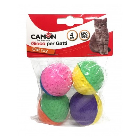 Sachet de 4 balles en mousse pour chat CAMON