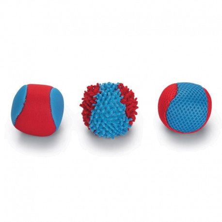 Recharge lot de 3 balles pour lance balle bleu et rouge pour chien BEEZTEES