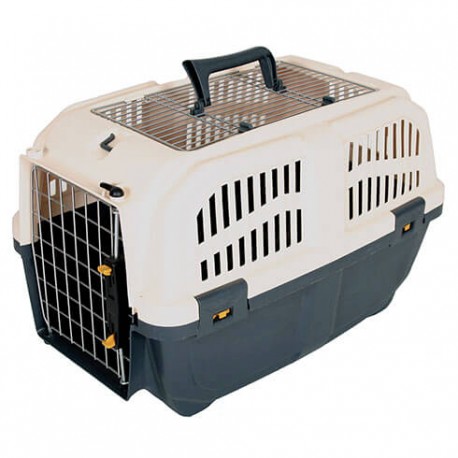 Cage de transport pour chien et chat SKUDO OPEN grise Martin Sellier