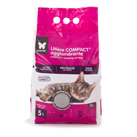 LITIERES AGGLOMERANTES pour chat COMPACT x 3 MARTIN SELLIER