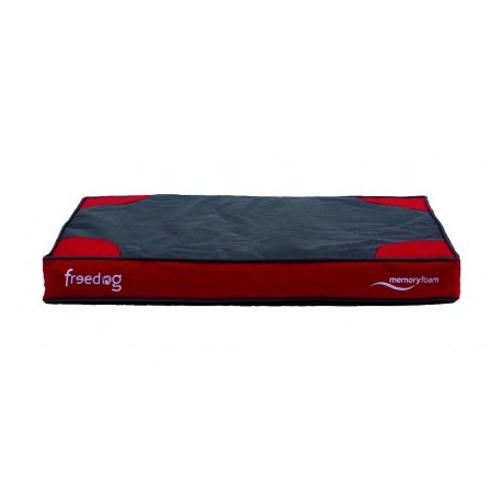 Coussin à mémoire de forme rouge pour chiens FREEDOG