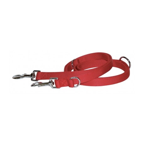 Longe en nylon 3 positions rouge pour chien VIVOG