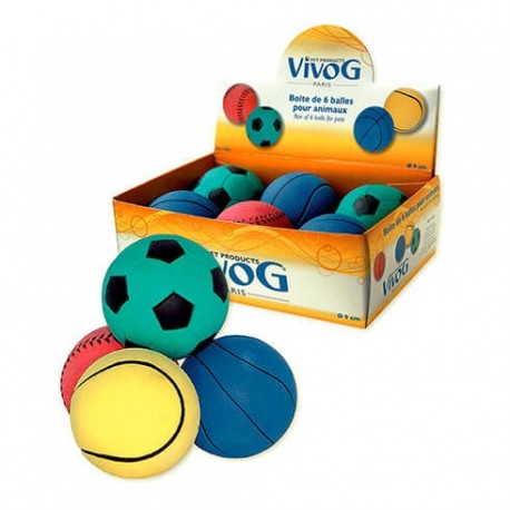 Boite de jouets pour chien 6 balles variées VIVOG