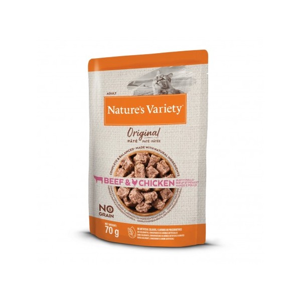 Pâtées sans céréales pour chats boeuf poulet ORIGINAL NATURE'S VARIETY