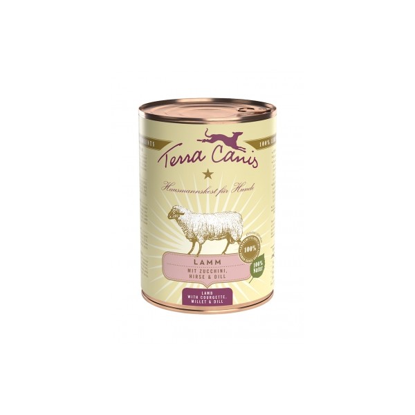 LOT DE 6 Patée pour chien CLASSIC à l'AGNEAU 400g TERRA CANIS