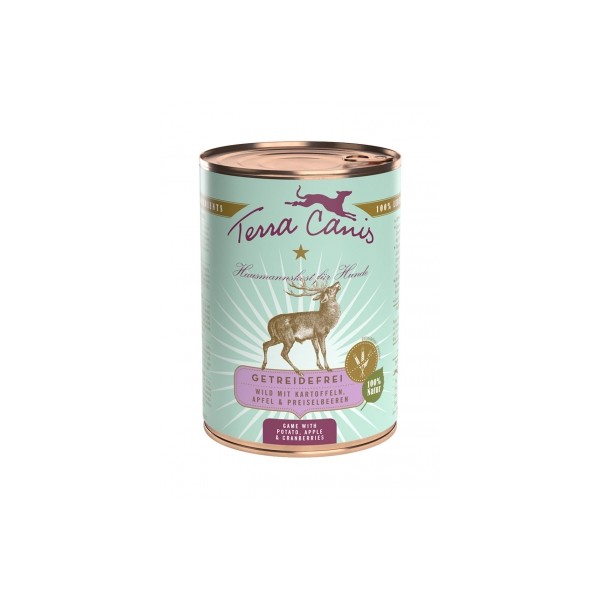 LOT DE 6 Patée pour chien GRAIN FREE au GIBIER 400g TERRA CANIS