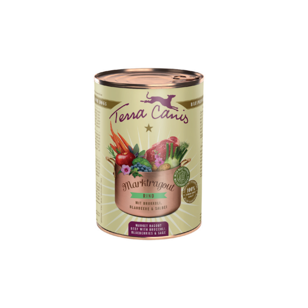 LOT DE 6 Patée pour chien RAGOUT DE BOEUF 385g TERRA CANIS