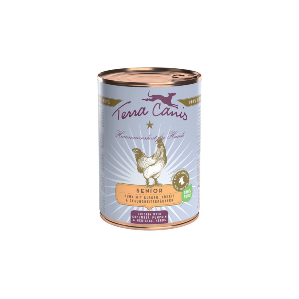 LOT DE 6 Patée pour chien SENIOR au POULET 400g TERRA CANIS