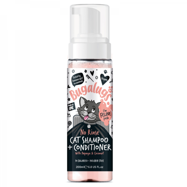 Shampooing et conditionneur pour chat sans rinçage BUGALUGS