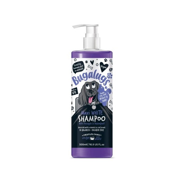 Shampooing pour chien blanchissant MAXI WHITE BUGALUGS