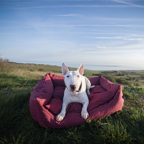 Corbeille domino rouge entièrement déhoussable pour chien et chat Collection Croisette MARTIN SELLIER