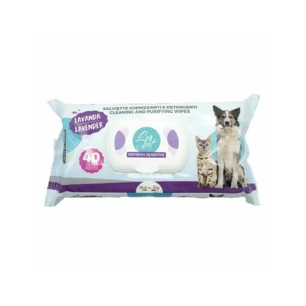 Lingettes nettoyantes à la LAVANDE pour chien et chat LEOPET