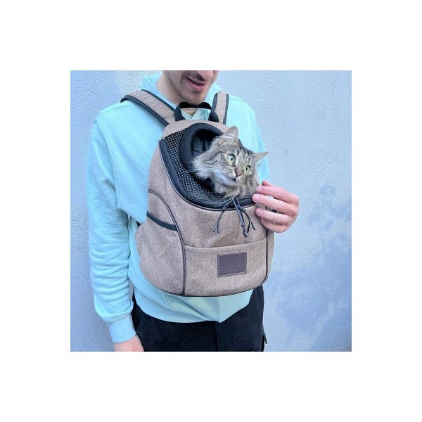 Sac central pour chien et chat couleur chataigne Collection FAUBOURG MARTIN SELLIER