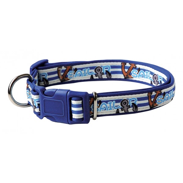 Collier pour chien en nylon bleu collection SAILOR VIVOG