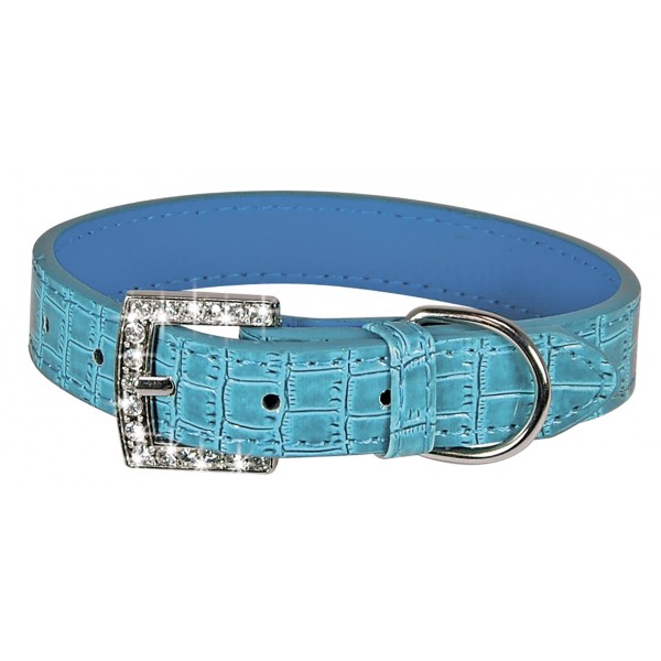 Collier pour chien façon croco bleu collection CELESTE VIVOG