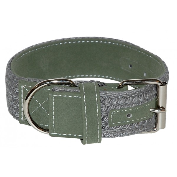 Collier pour chien tressé vert collection GARRIGUE VIVOG