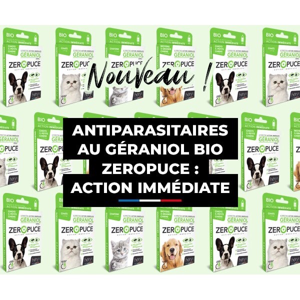 Colliers antiparasitaires pour Chiots et Chiens au Géraniol Bio ZERO PUCE HERY