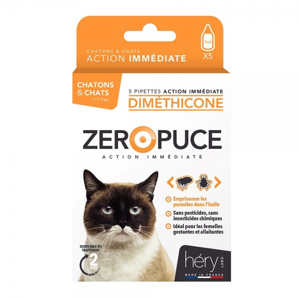 copy of Pipettes antiparasitaires au Géraniol Bio pour Chats ZERO PUCE HERY