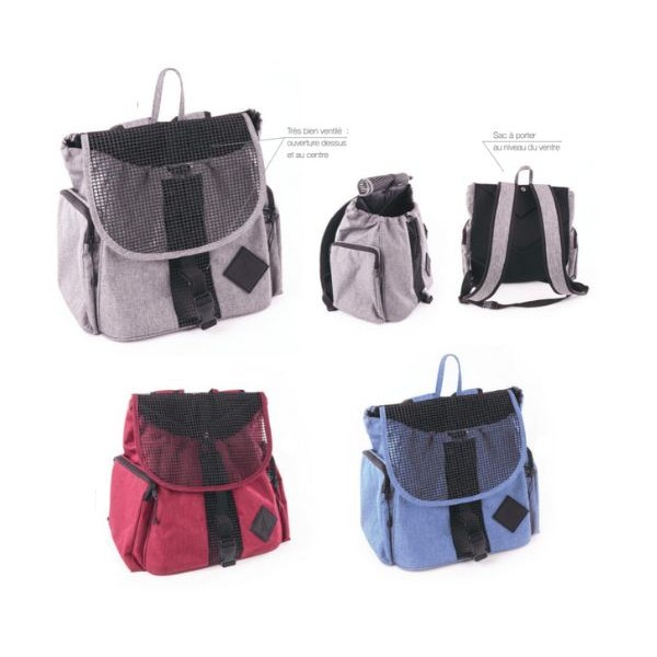 Sac ventral pour chien et chat rouge Collection CROISETTE MARTIN SELLIER