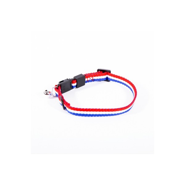 COLLIER pour chat TRICOLORE en nylon avec grelot MARTIN SELLIER