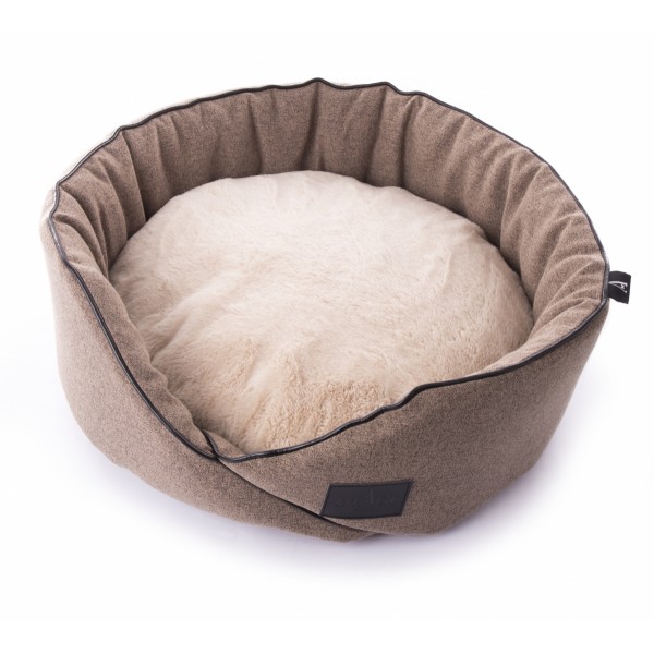 PANIER pour chien et chat rond Collection Faubourg couleur chataigne MARTIN SELLIER