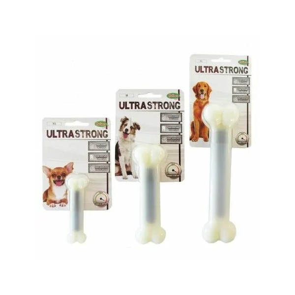 JOUET-FRIANDISE pour chien Os goût viande en nylon taille ULTRASTRONG BUBIMEX