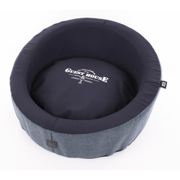 Corbeille ronde pour chien et chat déhoussable couleur bleu collection GUEST HOUSE MARTIN SELLIER