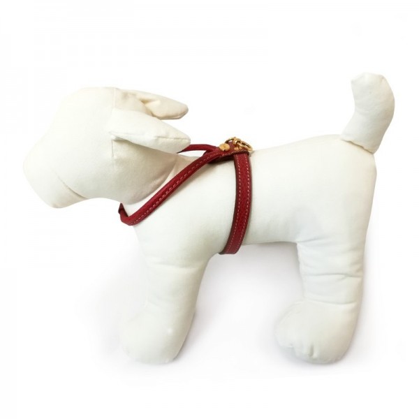 HARNAIS pour chien cuir de veau souple couleur rouge CAMON