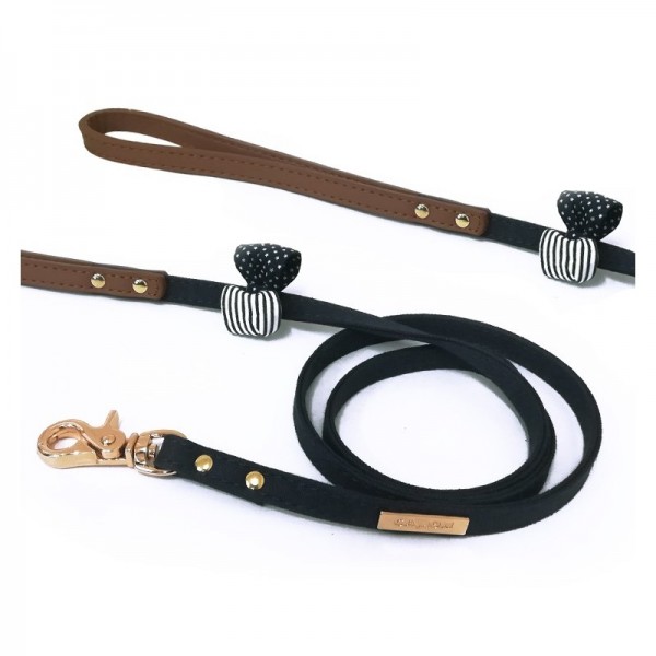 LAISSE pour chien cuir et noeud papillon CAMON