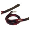 LAISSE pour chien cuir et tissus ECOSSAIS rouge CAMON