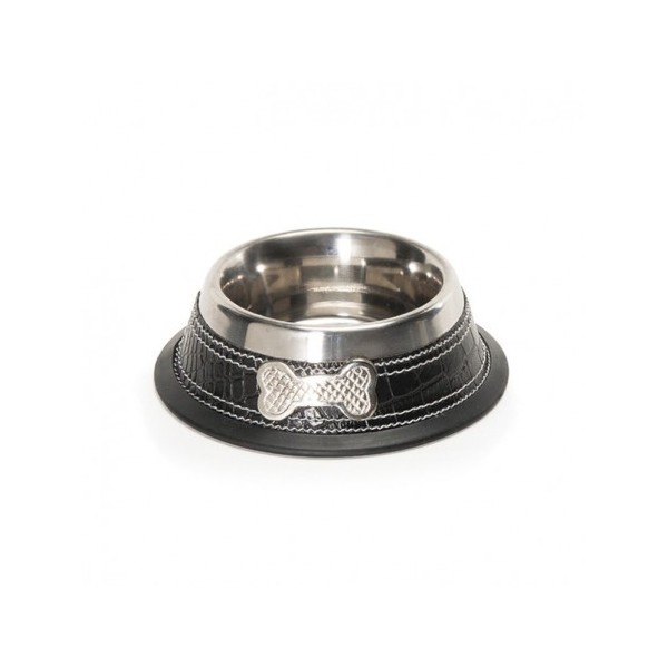 GAMELLE pour chien et chat en inox et cuir CAMON