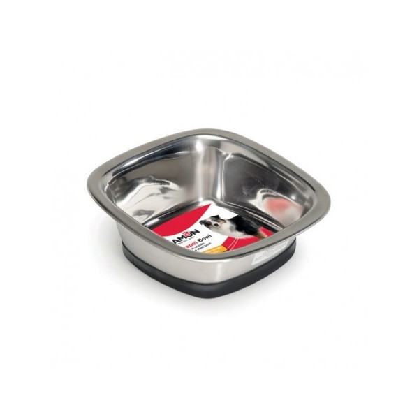 GAMELLE CARREE pour chien et chat inclinée en acier inoxydable CAMON