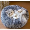 COUSSIN DONUT pour chien et chat poilu noir BOBBY