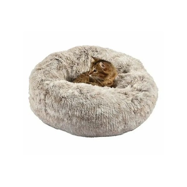 COUSSIN DONUT pour chien et chat poilu beige BOBBY