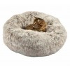 COUSSIN DONUT pour chien et chat poilu beige BOBBY