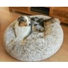 COUSSIN DONUT pour chien et chat poilu beige BOBBY