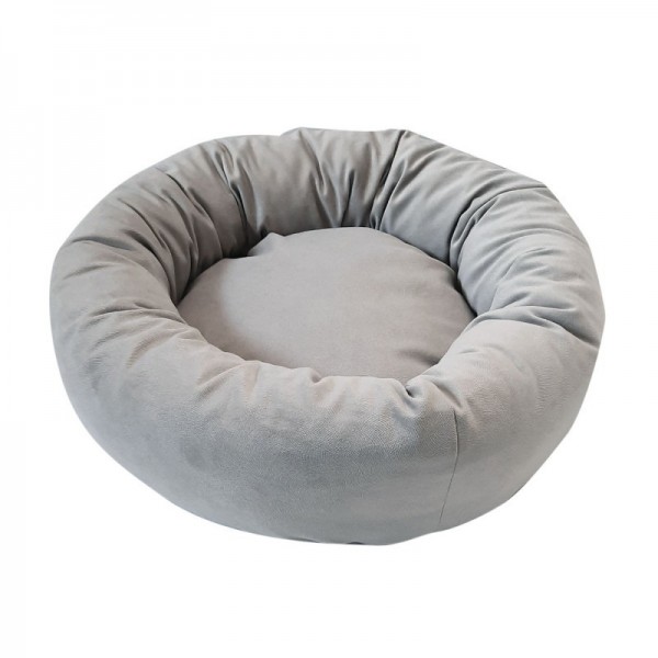 CORBEILLE RONDE pour chiens en velours couleur gris DISTRIDOG