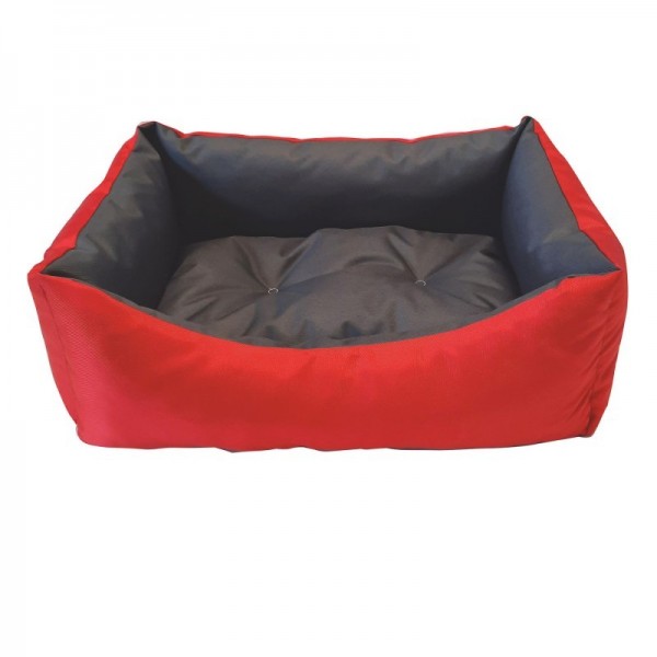 CORBEILLE RECTANGULAIRE pour chiens imperméable couleur anthracite/rouge DISTRIDOG